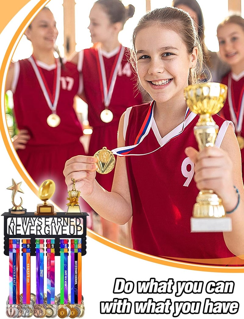 Big Gun Metal Trophy&Medal Display Shelf - Easy to Install Medal Hanger with Trophy Shelf, Holder for Running Race Wrestling Medals - Image 5
